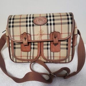 Burberry borsa da spalla original tan 
and brown Crossbody Bag with plaid design